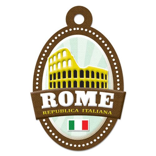 We R Memory Keepers - Destination Die Cut Embossed. Tags - Rome